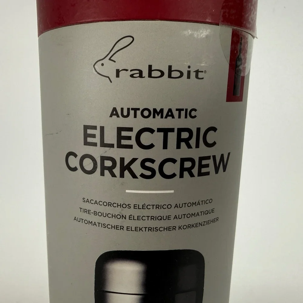 Rabbit Automatic Electric Corkscrew Black Rechargeable Wine Opener W6315N